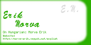 erik morva business card